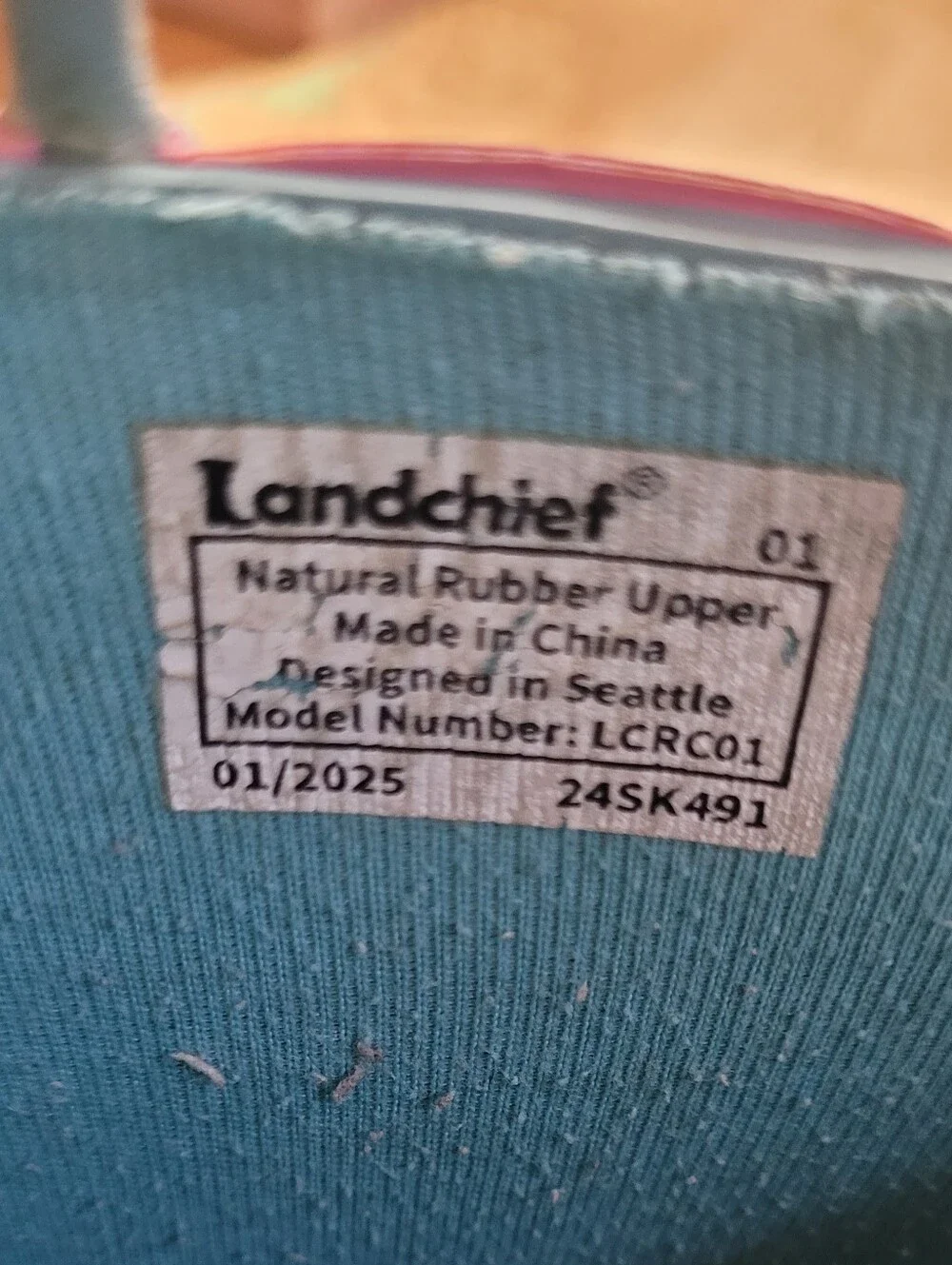 Girls' Floral Teal & Pink Landchief Rain Boots SIZE 1